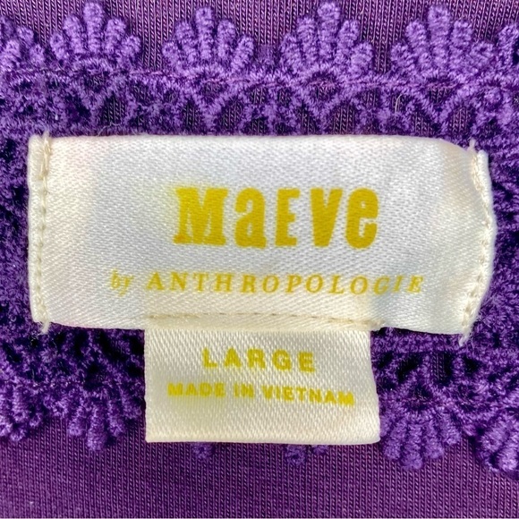 Anthropologie Maeve Pink Floral long sleeve Belted stretch knit dress size L - Picture 8 of 16